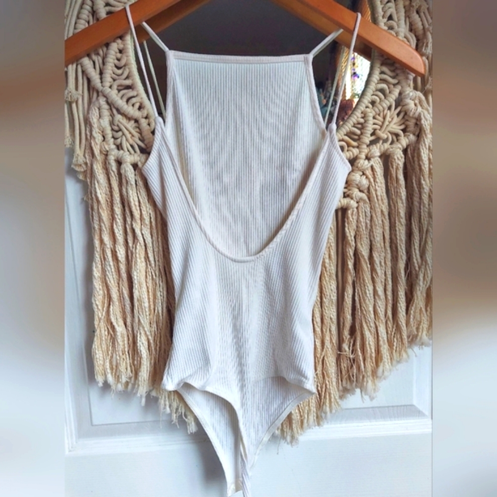 H&M White Backless Bodysuit